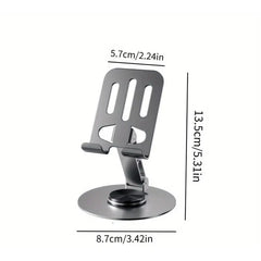 Suport de Birou pentru Telefon sau Tableta, Kadeny, din Metal, Pliabil, 5.7 x 13.5 x 8.7 cm, Universal, Gri Metalic