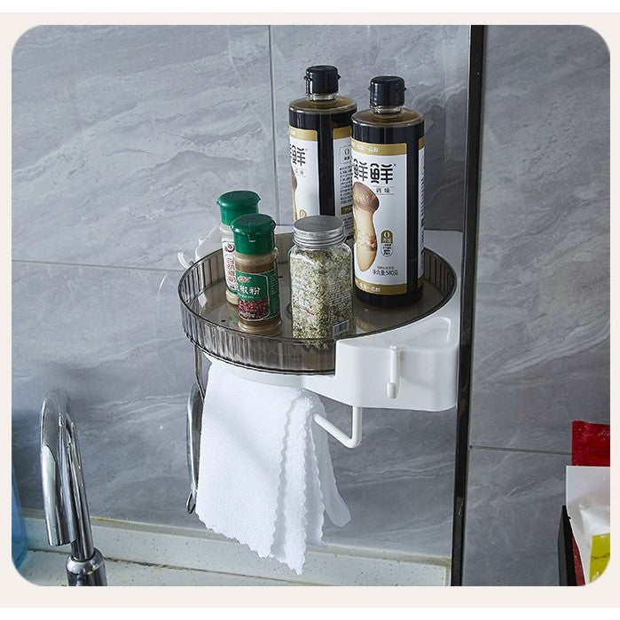 Suport Depozitare, Kadeny, din Plastic, Rotativ 360 grade, Montare fara Perforatii, pentru Baie/Bucatarie, Alb