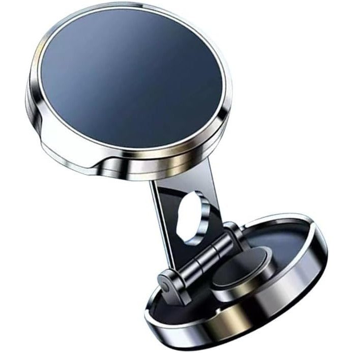 Suport de Telefon, Kadeny, cu Adeziv, din ABS si Magnet, Pliabil, Diametru 4.4 cm, Universal, Argintiu