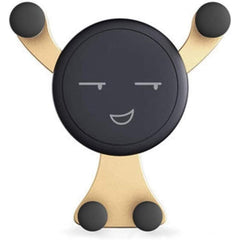 Suport de Telefon, Kadeny, pentru Ventilatie, din ABS si Silicon, 11 x 10 x 4 cm, pentru Telefon 4.0 - 6.0 inch, Model Smiley Face, Auriu