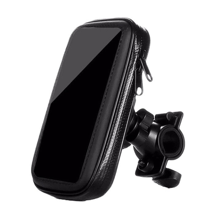 Suport husa telefon mobil Kaveny pentru bicicleta si motocicleta, rezistent apa si socuri, touchscreen, 360 rotativ, negru, marime L ≤ 5.5 inch