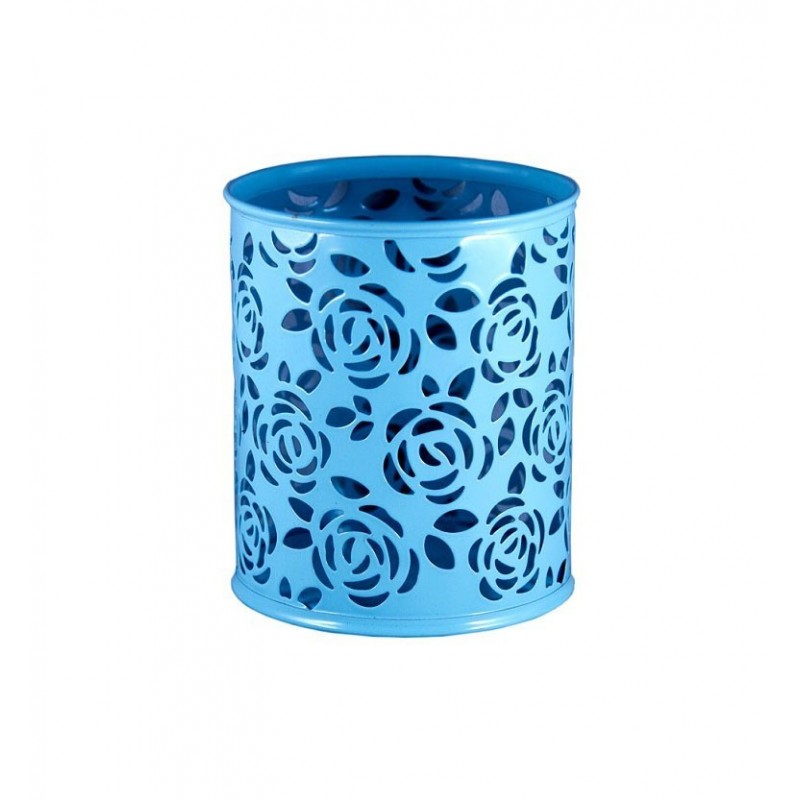 Suport instrumente de scris Office Cover, model flori, metal, diverse culori