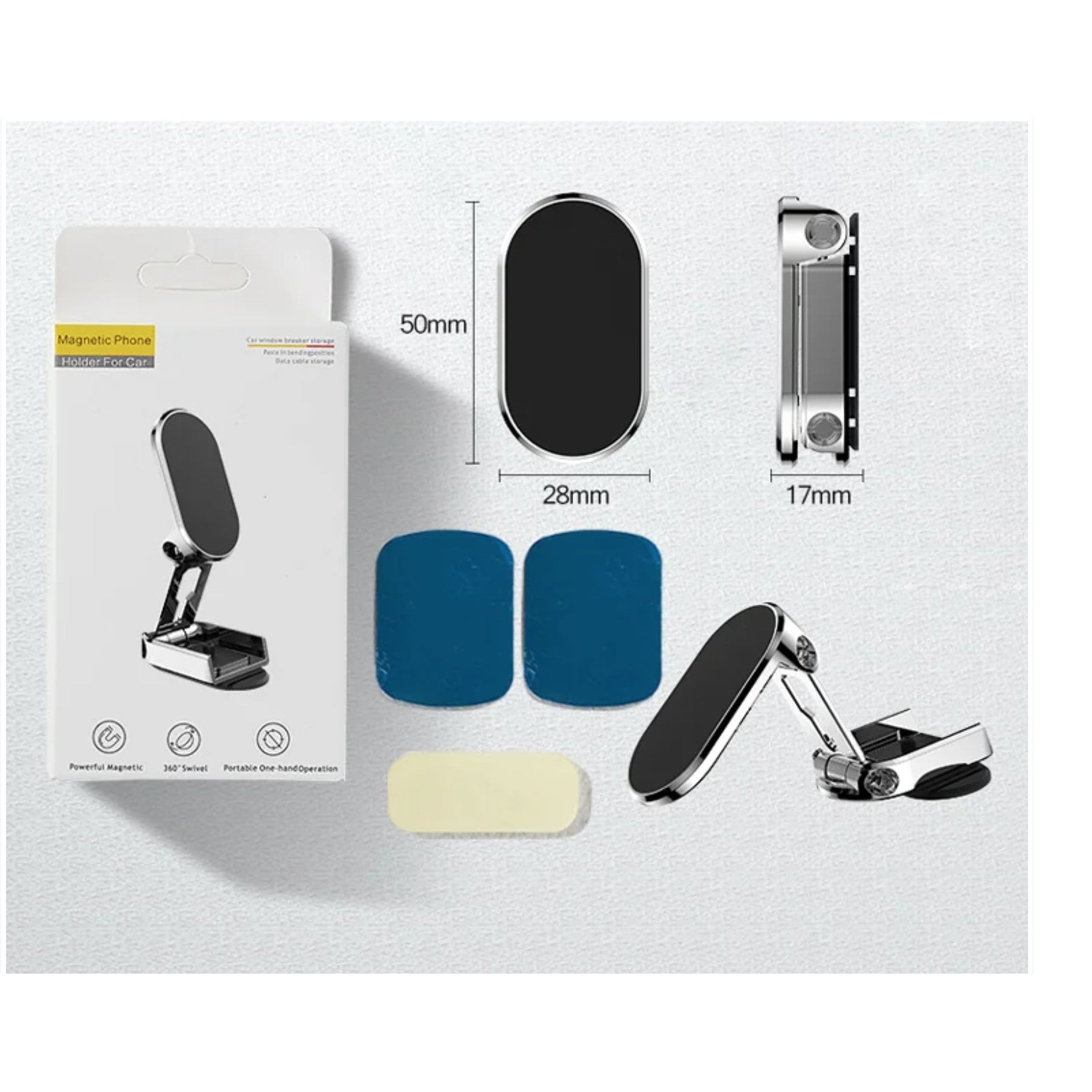 Suport auto magnetic multifunctional Kadeny, Universal, compatibil cu toate dimensiunile de telefon, negru