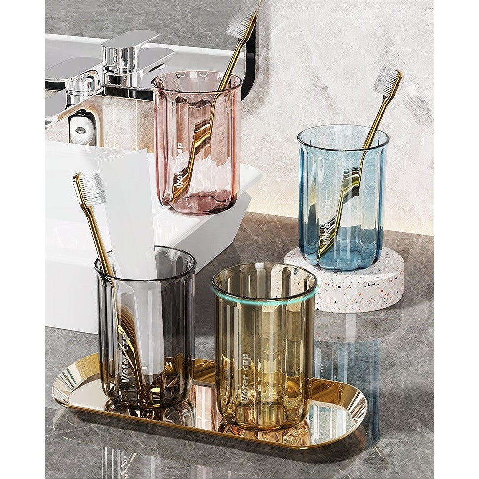 Suport Multifunctional 2 in 1, Pahar si Suport pentru Periuta de Dinti, Kadeny, Plastic, Dimensiune: 10.4 x 7.3 x 7.3 cm, Gri