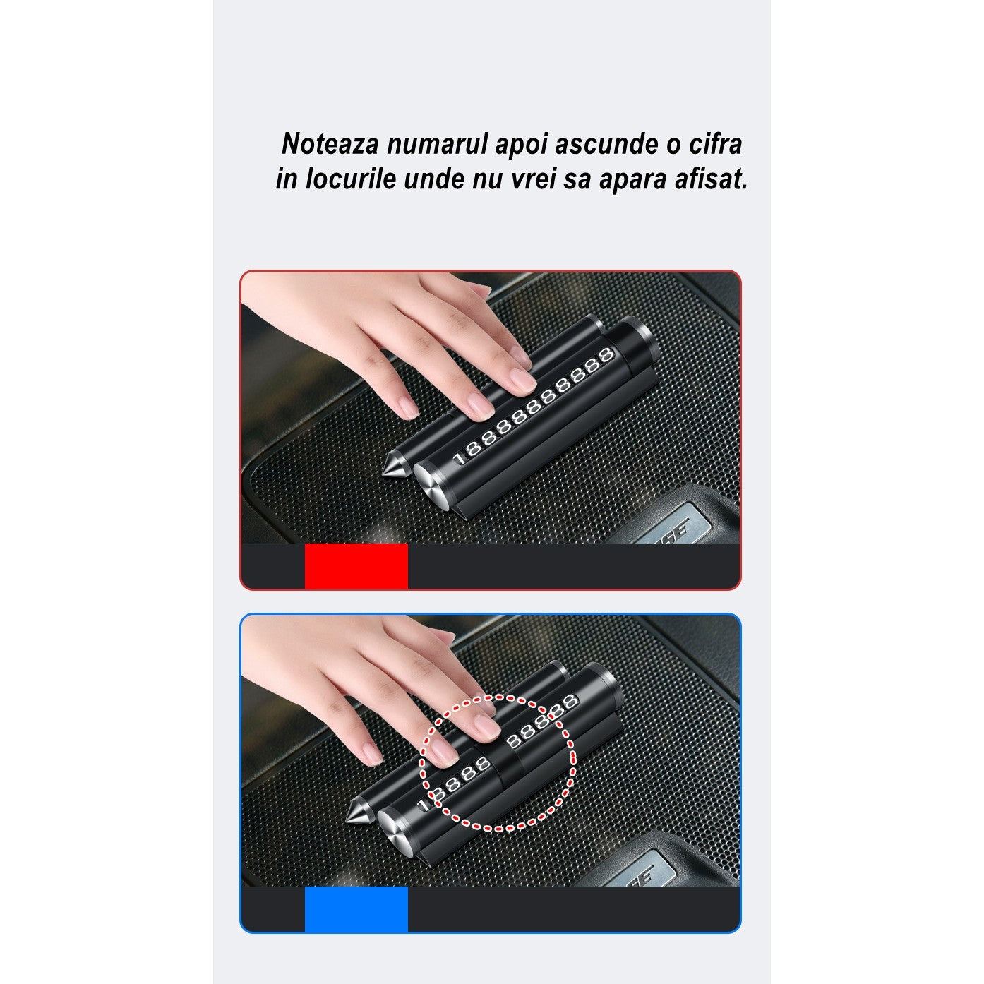 Suport numar de telefon cu odorizant Kadeny pentru parcare Negru