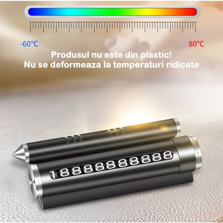 Suport numar de telefon cu odorizant Kadeny pentru parcare Negru