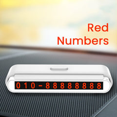Suport Numar de Telefon pentru Parcare Auto, Kadeny, Suport pentru Numarul de telefon, Banda glisanta pentru Ascundere, Banda Adeziva Inclusa, 120 x 48 x 24 mm, Cifre Rosii, Gri deschis