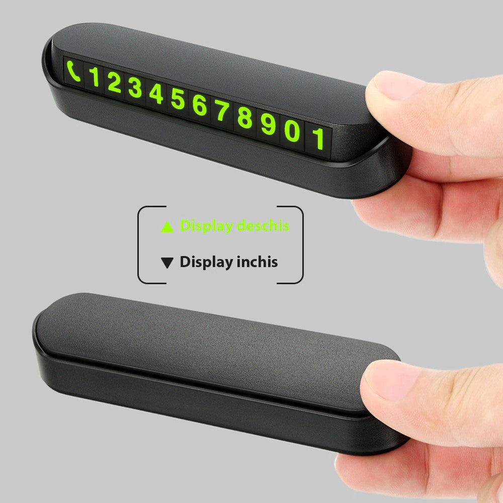 Suport numar telefon Kadeny, afisaj parcare numar telefon/parcare temporara, Negru