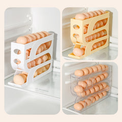 Suport Organizator pentru Oua, Kadeny, pentru Frigiderul, Patru straturi,  32x20x7 cm, Transparent