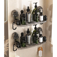 Suport pentru Baie, Kadeny, Montare pe Perete, Model Pisicute, ABS, Adeziv, Raft pentru Depozitare, 33.4x17.7 cm, Negru