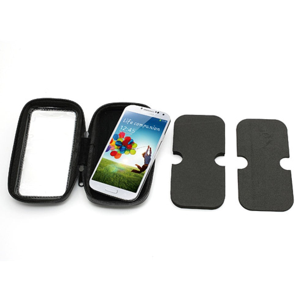 Suport husa telefon mobil Kaveny pentru bicicleta si motocicleta, rezistent apa si socuri, touchscreen, 360 rotativ, negru, 4.8 - 5.4 inch