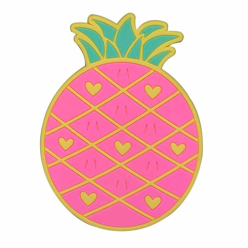 Suport pentru Pahar, Kadeny, Model Ananas, din PVC, 12 x 9 cm, Rezistent la Caldura, Roz