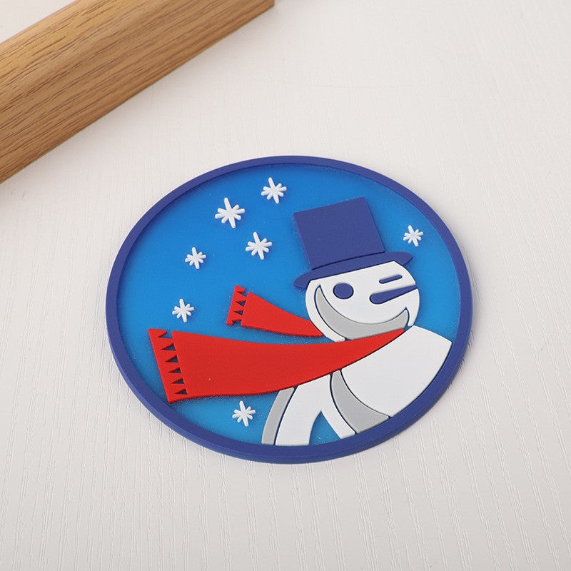 Suport pentru Pahar, Kadeny, Model Om de Zapada, din PVC, 10 cm, Rezistent la Caldura, Albastru