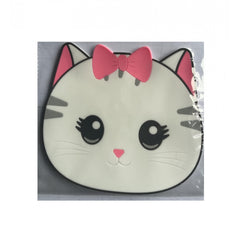 Suport pentru Pahar, Kadeny, Model Pisicuta, din PVC, 15.5 x 15.5 cm, Rezistent la Caldura, Alb/Roz