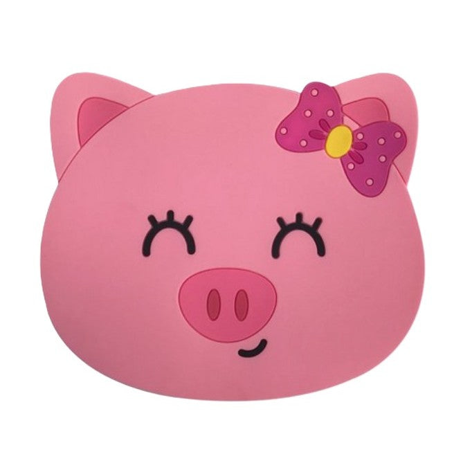 Suport pentru Pahar, Kadeny, Model Urs Purcelus, din PVC, 15.5x15.5 cm, Rezistent la Caldura, Roz