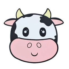 Suport pentru Pahar, Kadeny, Model Vacuta, din PVC, 15.5 x 15.5 cm, Rezistent la Caldura, Alb/Roz