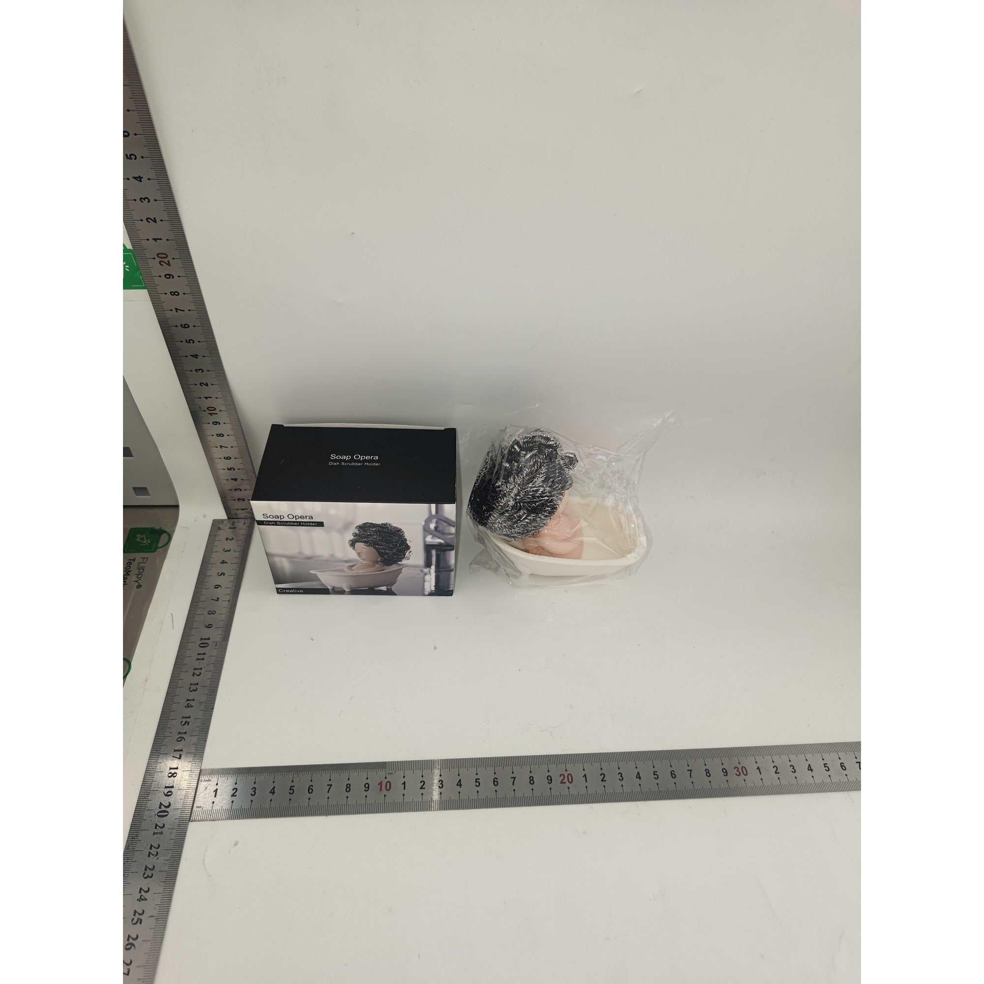 Suport pentru Spalat Vase, Kadeny, pentru Burete/Sarma, Model Cada, Alb/Bej