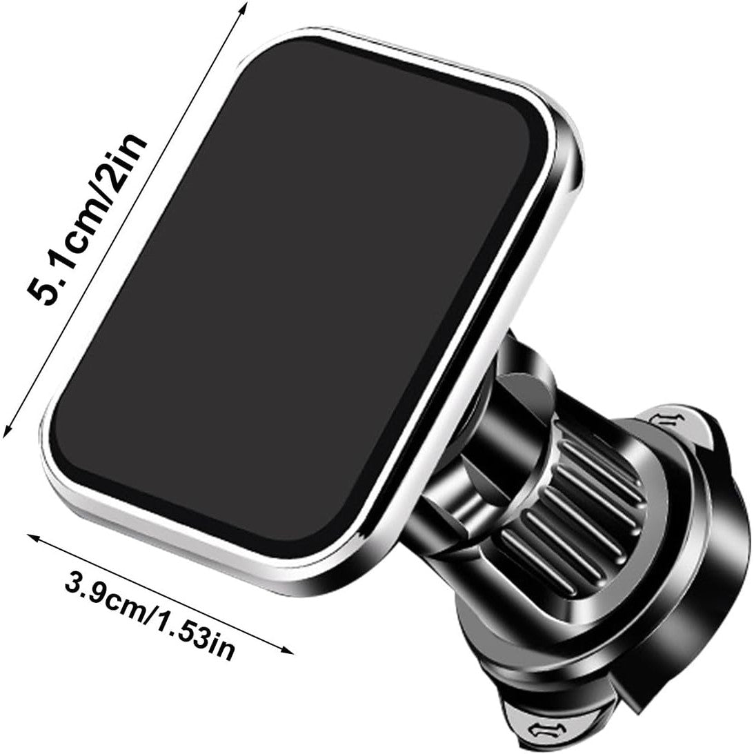 Suport Auto pentru Telefon, Kadeny, MagSafe, cu Magnet, Prindere Grila de Ventilatie, Detalii Fine, Rotativ 360 de Grade, Plastic Magnet Silicon, 5.1x3.9 cm, Negru Argintiu