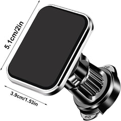 Suport Auto pentru Telefon, Kadeny, MagSafe, cu Magnet, Prindere Grila de Ventilatie, Detalii Fine, Rotativ 360 de Grade, Plastic Magnet Silicon, 5.1x3.9 cm, Negru Argintiu