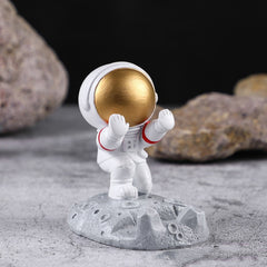 Suport pentru Telefon, Kadeny, Suport de Birou pentru Telefon, Suport Telefon pentru Copii, Model Astronaut, Model 2, 9 x 8.5 x 6.5 cm, Plastic, Alb