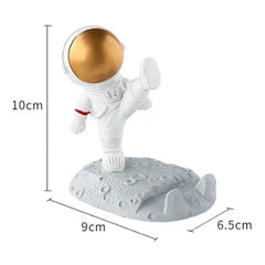 Suport pentru Telefon, Kadeny, Suport de Birou pentru Telefon, Suport Telefon pentru Copii, Model Astronaut, Model 1, 9 x 10 x 6.5 cm, Plastic, Alb