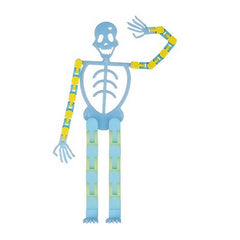 Suport pentru telefon mobil, jucarie de decompresie pentru adulti, tip schelet luminos de Halloween, albastru, lungime 17 cm