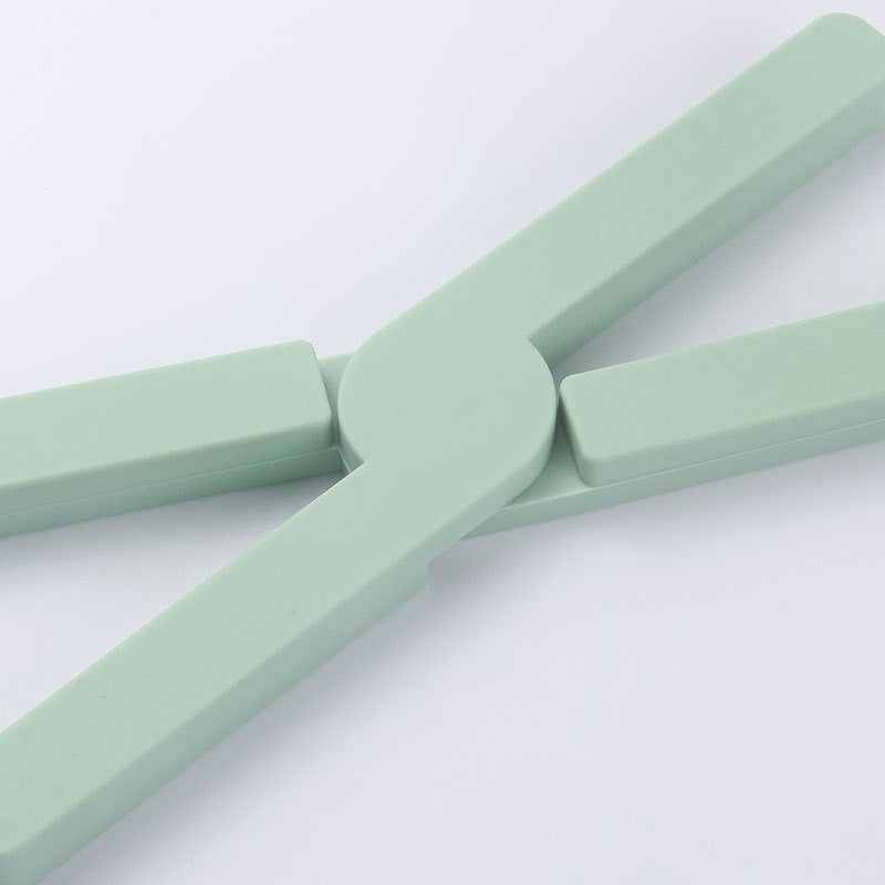 Suport pliabil din silicon pentru vase fierbinti Kadeny, portabil, usor de depozitat, rezistent la temperaturi foarte ridicate, 14.5 x 7.5 x 1.6 cm, antialunecare, verde