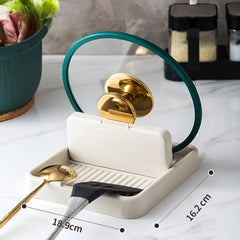 Suport Pliabil, Kadeny, pentru Capace, Linguri, Multifunctional, Plasare pe Blatul de Bucatarie, 18.9x16.2x2.6 cm, Crem