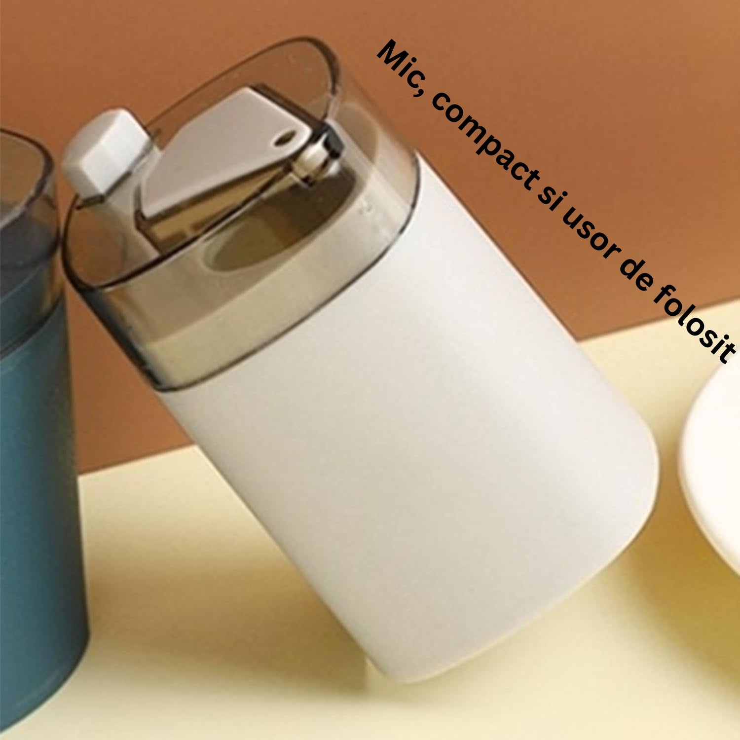 Suport Scobitori, Kadeny, Automat, cu Buton si Capac, din PP, 9.5x6 cm, Gri