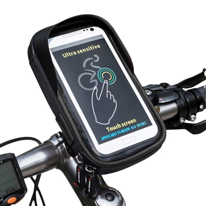Suport de bicicleta Kaveny Wheel UP  pentru telefoane cu ecran tactil =< 6.0 inch impermeabil, negru