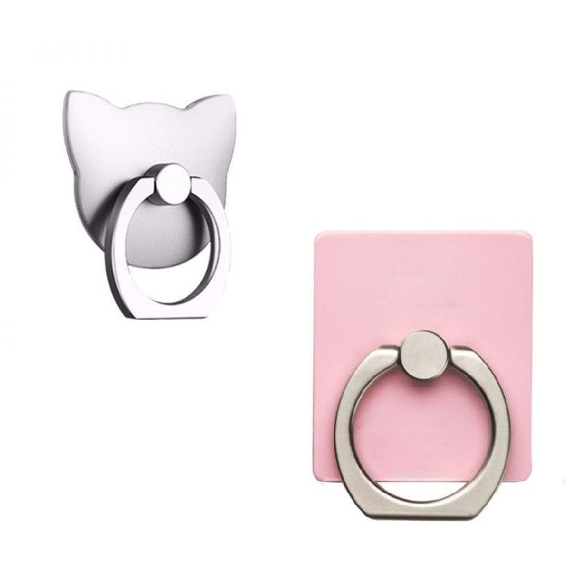 Suport telefon universal Cat Ring cu prindere adeziva, Argintiu