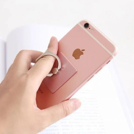 Suport telefon universal Cat Ring cu prindere adeziva, Argintiu