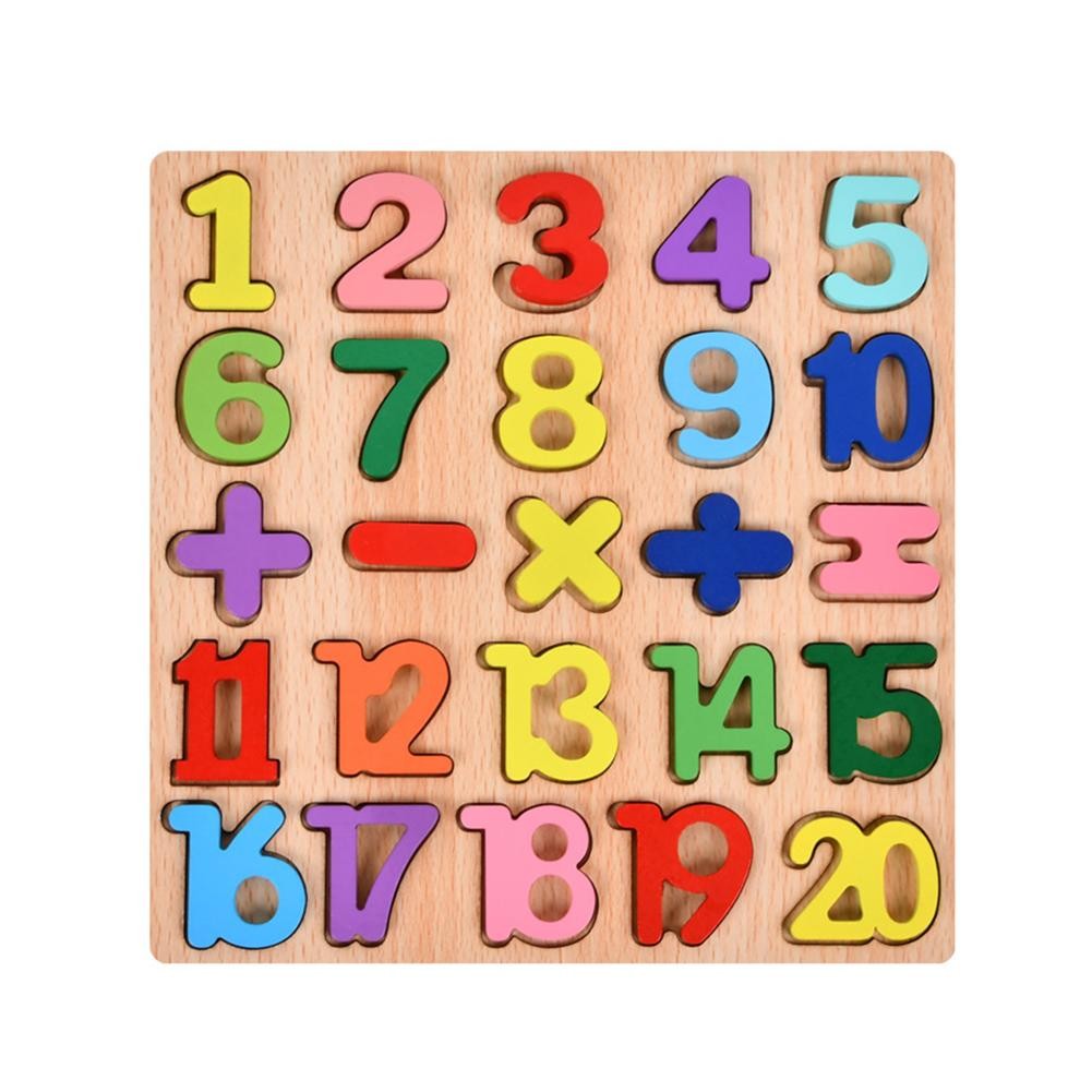 Tabla Montessori, Kaveny, din Lemn, Educatie Timpurie Cifre, 25 Piese Lemn, +18 Luni, 20 x 20 cm, Vopsea pe Baza de Apa, Multicolor