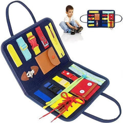 Carte Senzoriala Educativa Montessori, Kaveny, Dezvoltare Abilitati Motorii, 2 Pagini, 28x22x3 cm, Albastru
