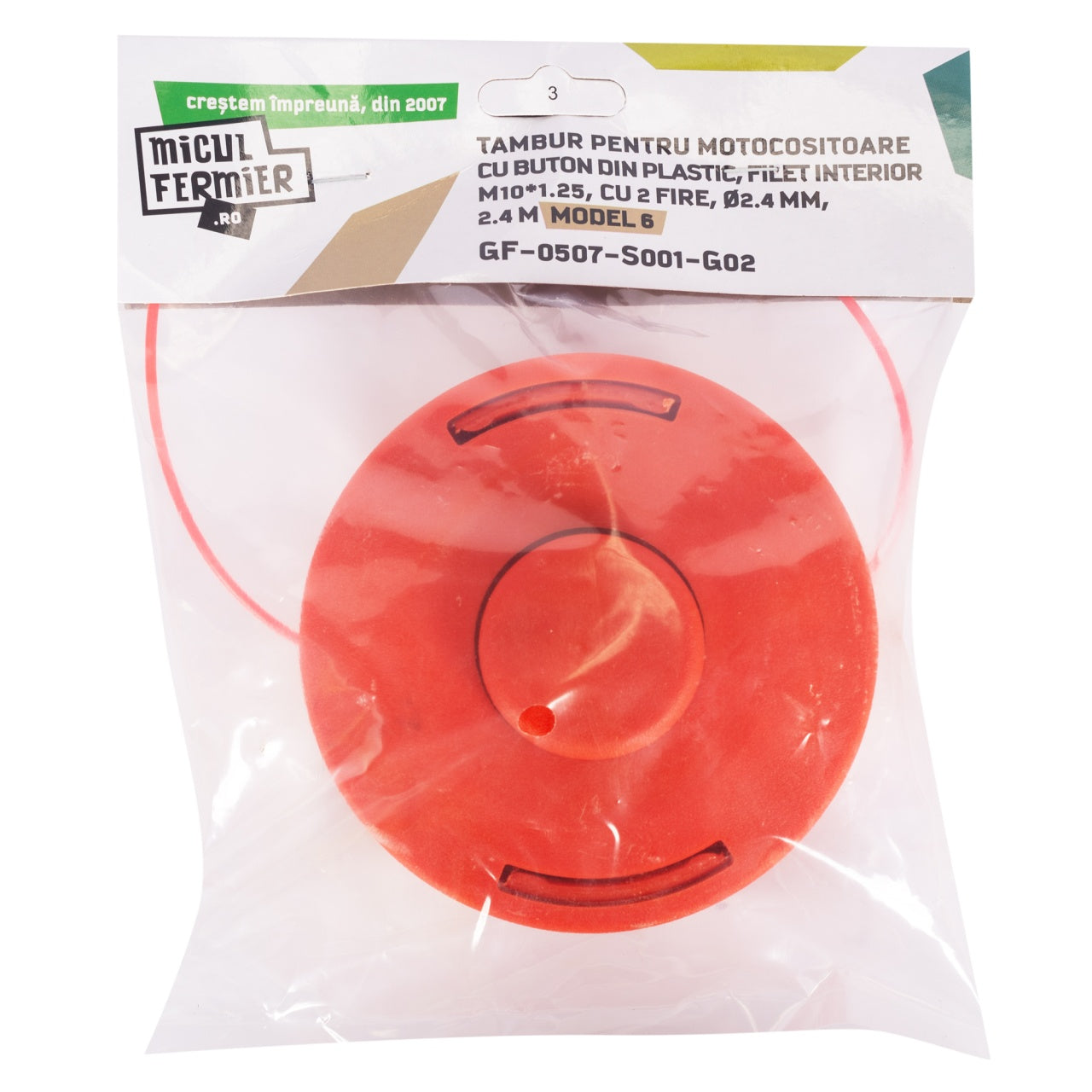 Tambur Micul Fermier, M10*1.25 2F 2.4mm*2.4m BP Model6