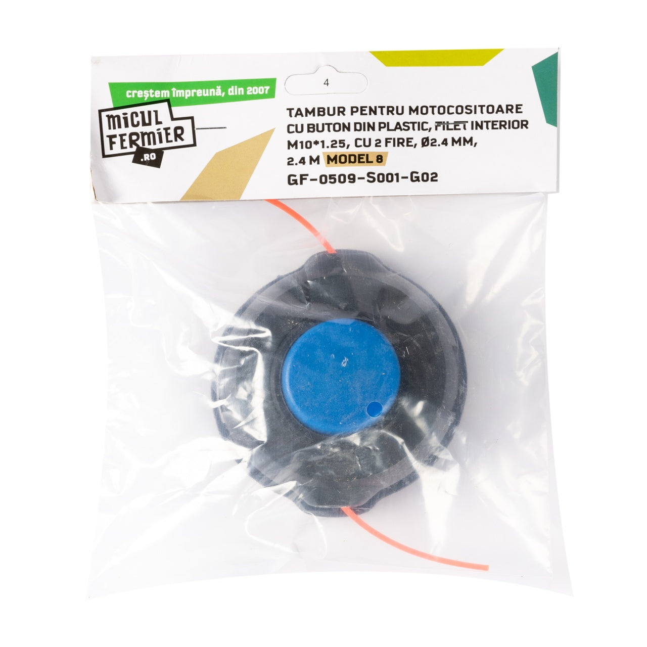 Tambur Micul Fermier, M10*1.25 2F 2.4mm*2.4m BP Model8