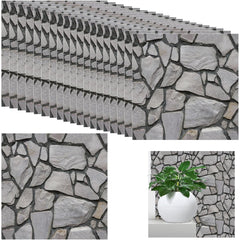 Set 10 x Placi Tapet Autocolant 3D cu Imitatie de Pietre, pentru Perete Bucatarie Sufragerie, Usor de Curatat, Rezistent la Apa, Autoadeziv, 30x30 cm, Gri