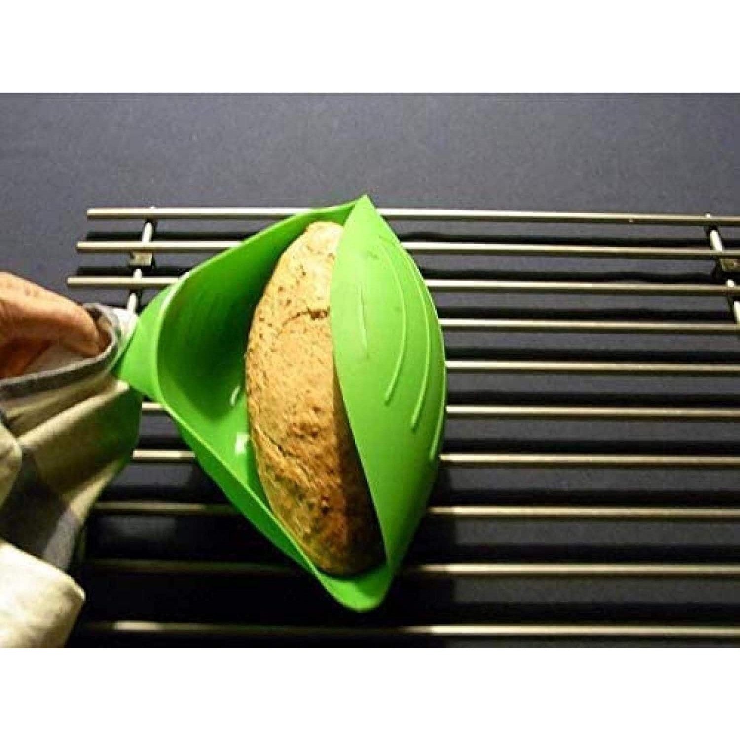 Tava de Copt pentru Cuptor, Kadeny, pentru Paine, Peste, Legume, din Silicon, Pliabila, Multifunctionala, Forma pentru Preparare si Gatiere, 24.5x9 cm, Verde