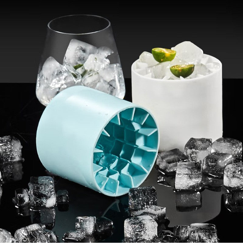 Tava de Gheata din Silicon cu Capac, Kaveny, Forma de Gheata pentru Racirea Bauturilor, in Forma de Frapiera, Silicon fara BPA, Cuburi de Gheata, 9x8.5x8 cm, Albastru