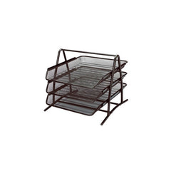 Tavita documente Office Cover, 3 nivele, plasa metalica, negru