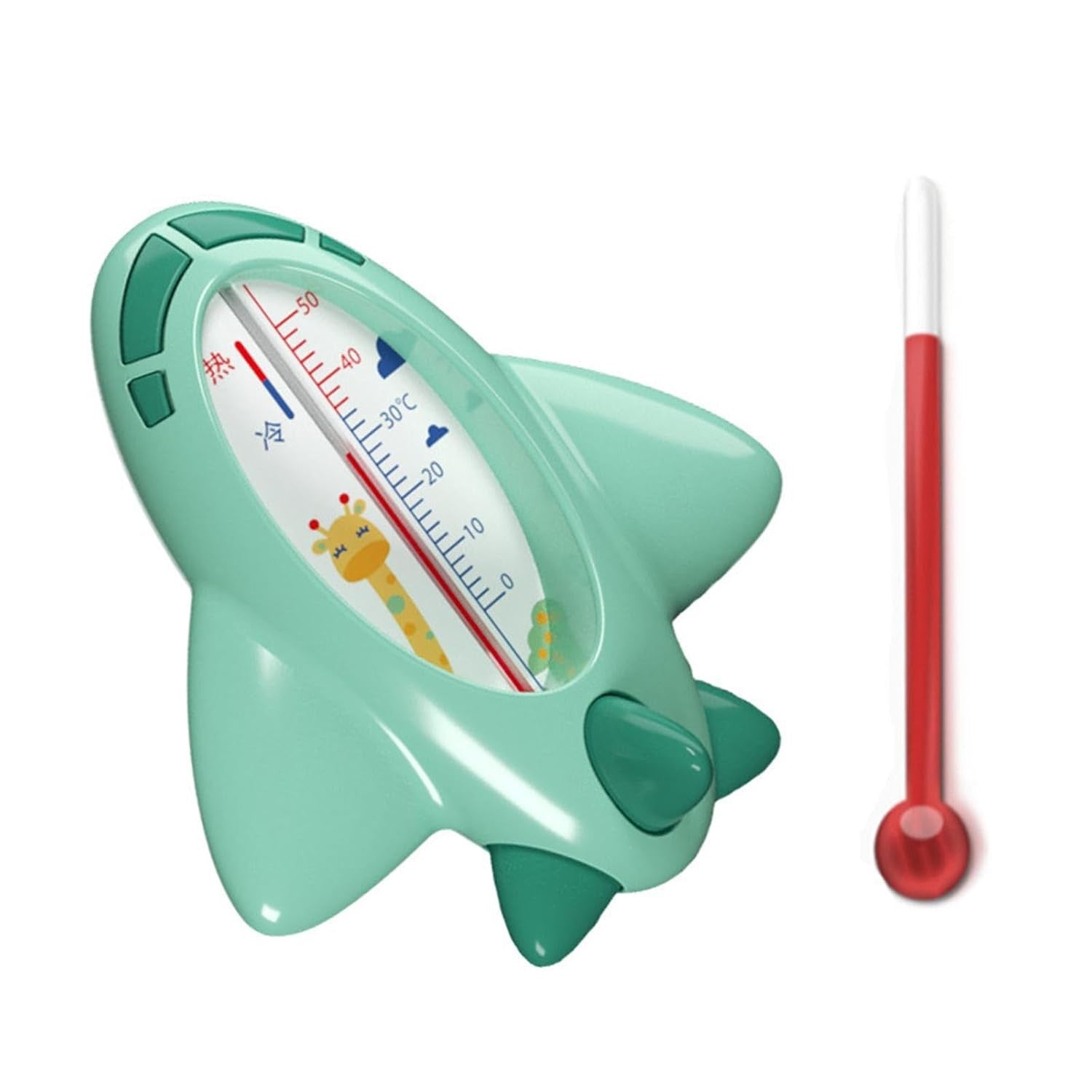 Termometru pentru Baie, Kadeny, Plutitor, Rezistent la apa, Multifunctional, Model Avion, 11x10x4 cm, Verde