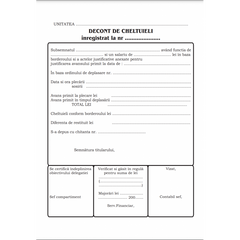 Tipizat - decont cheltuieli - A5, fata/verso, 100 file