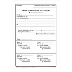 Tipizat - ordin deplasare - A5, portret, simplu, 100 file