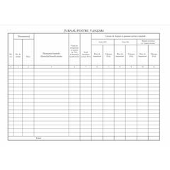 Tipizat - registru jurnal vanzari - A4, landscape, simplu, carnet 100 file