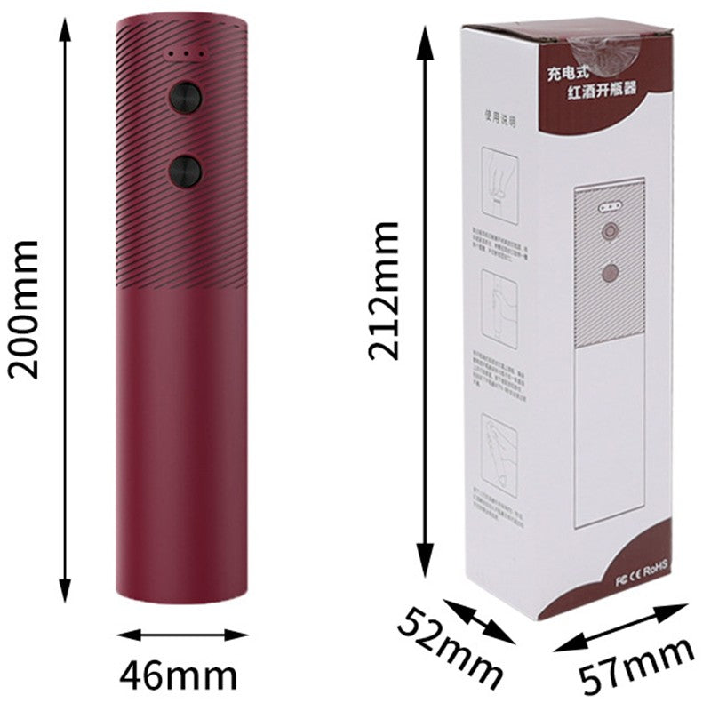 Tirbuson Electric, Kadeny, Deschizator Sticle de Vin, de Uz Casnic de Ultima Generatie, Reincarcabil prin Incarcare USB, 20 x 4.6 cm Rosu
