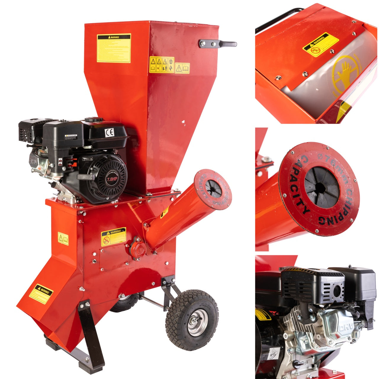 Tocator pentru crengi Micul Fermier, Ø76mm, motor benzina 6.5CP pentru rumegus