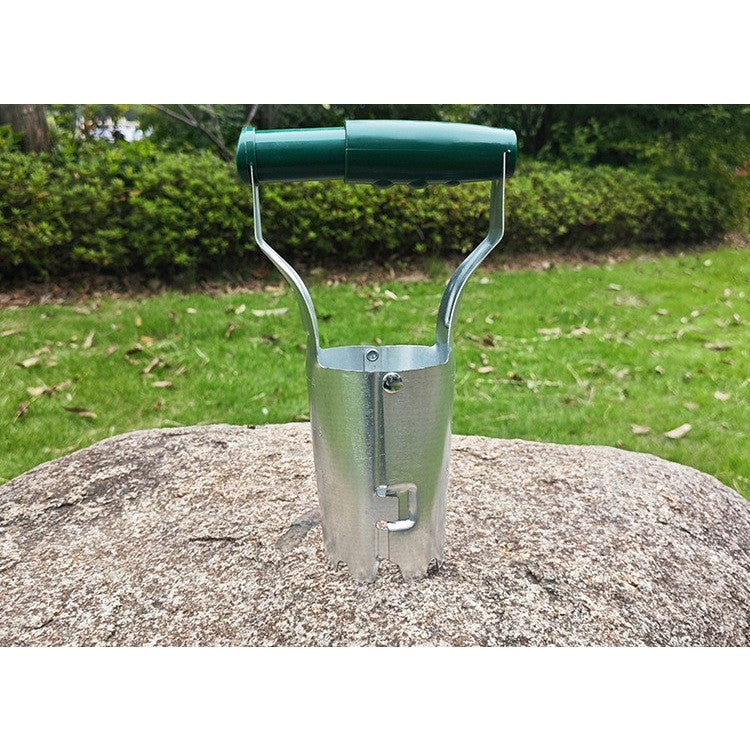 Transplantator Agricol Cilindric, Kaveny, din Otel si Plastic, 6 cm Diametru, cu Maner Flexibil, 23 x 6 x 13 cm, Verde