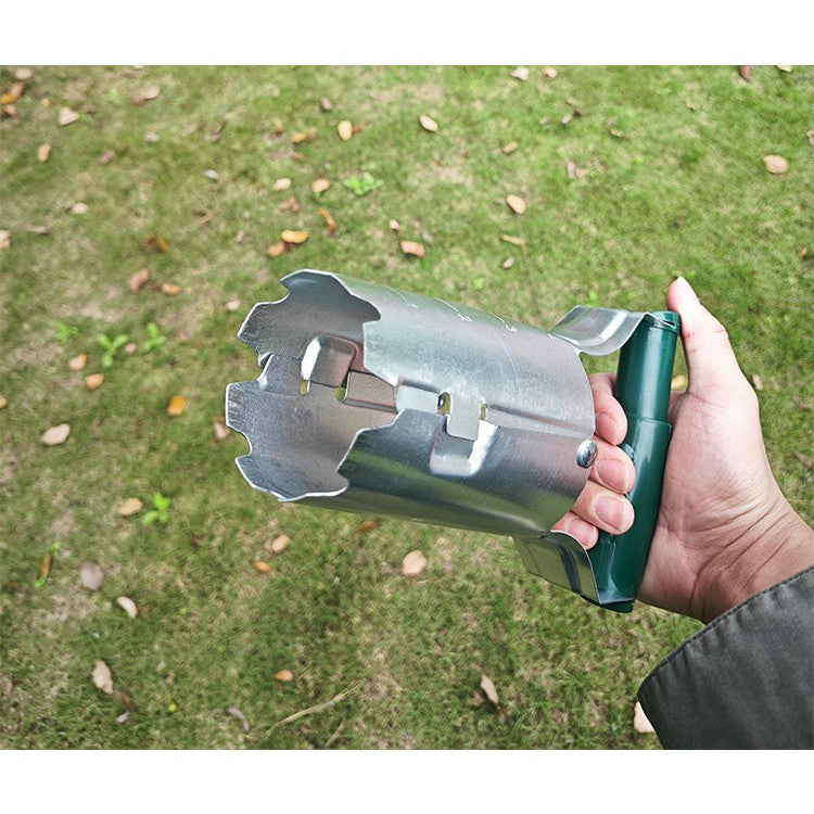 Transplantator Agricol Cilindric, Kaveny, din Otel si Plastic, 6 cm Diametru, cu Maner Flexibil, 23 x 6 x 13 cm, Verde