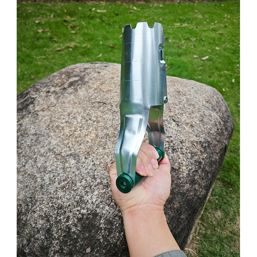Transplantator Agricol Cilindric, Kaveny, din Otel si Plastic, 6 cm Diametru, cu Maner Flexibil, 23 x 6 x 13 cm, Verde