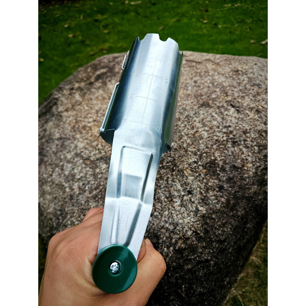 Transplantator Agricol Cilindric, Kaveny, din Otel si Plastic, 6 cm Diametru, cu Maner Flexibil, 23 x 6 x 13 cm, Verde